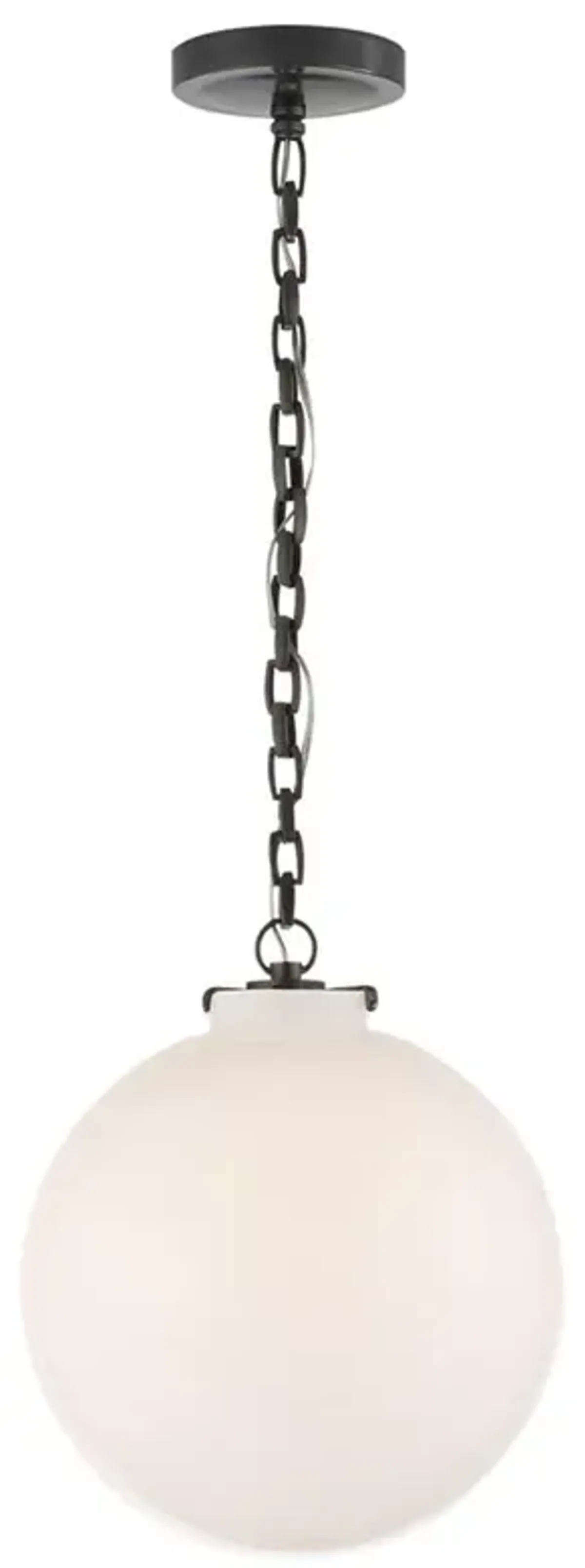Visual Comfort Katie Modern Classic Bronze Metal White  Glass Globe Pendant