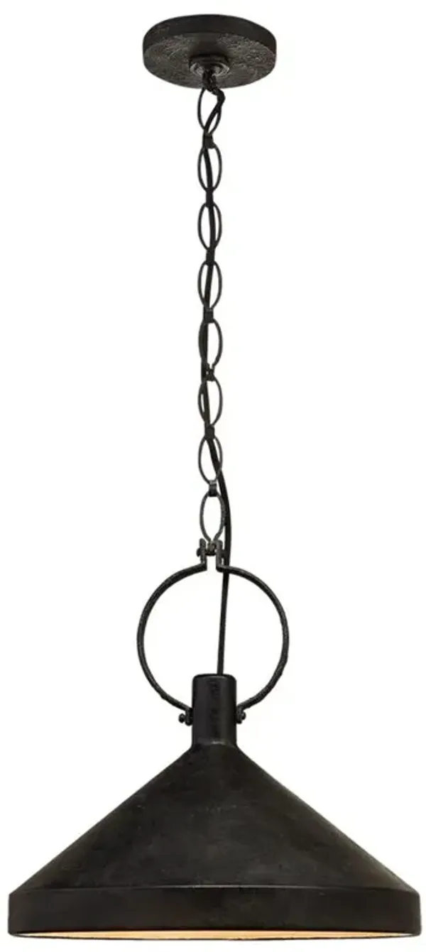 Visual Comfort Limoges Industrial Natural Rust Aged Iron Shade Pendant - Large