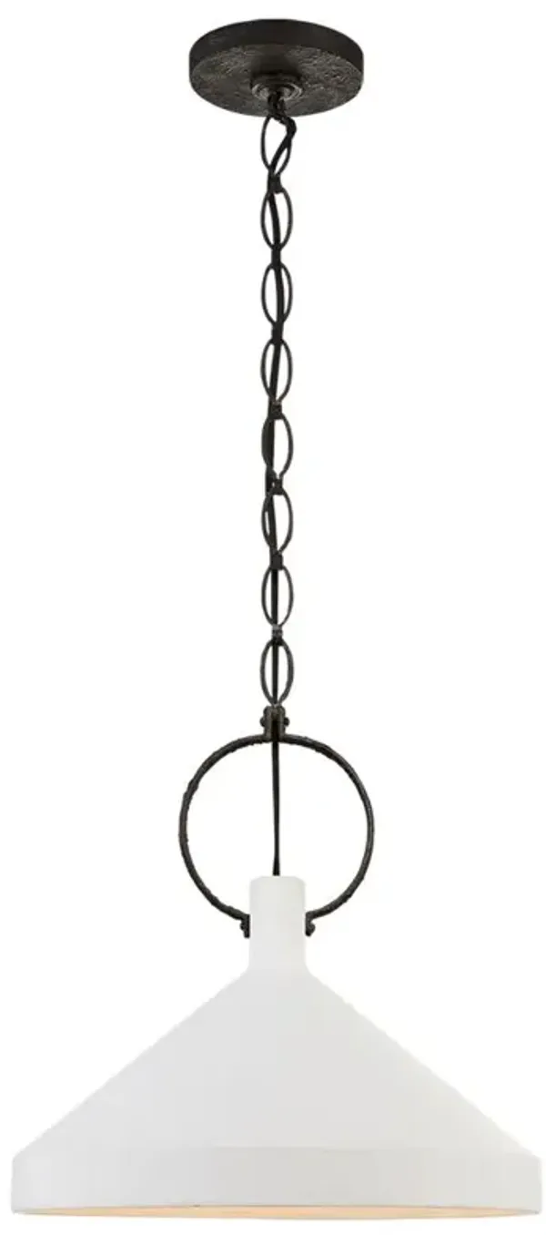 Visual Comfort Limoges Natural Rust  Plaster White Shade Pendant - Large