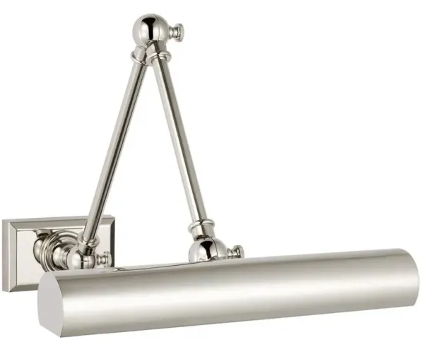 Visual Comfort Cabinet Maker Modern Classic Polished Nickel Armed Sconce - 12"