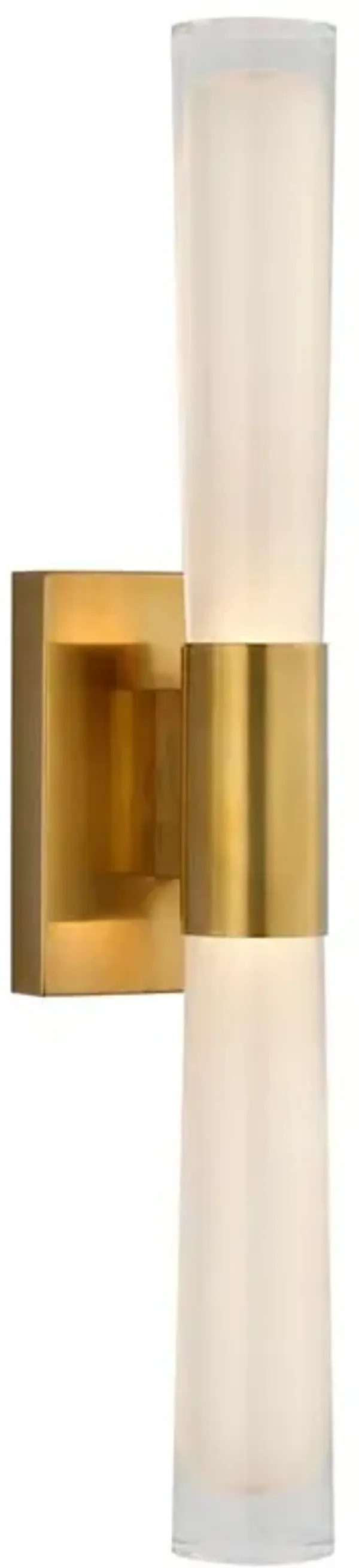 Visual Comfort Brenta Mid Century Antique Brass White Glass Single Sconce