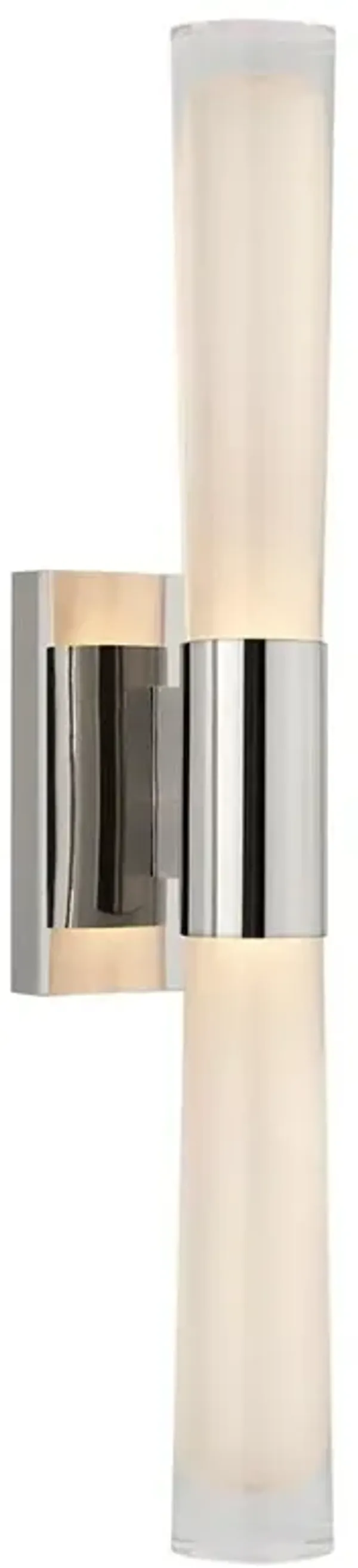Visual Comfort Brenta Mid Century Polished Nickel White Glass Single Sconce