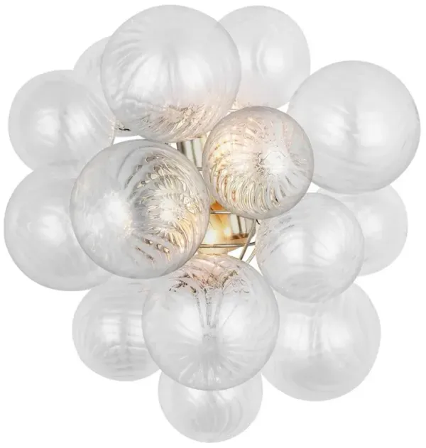 Visual Comfort Talia Modern Burnished Silver Metal Swirled Glass Sconce - Medium