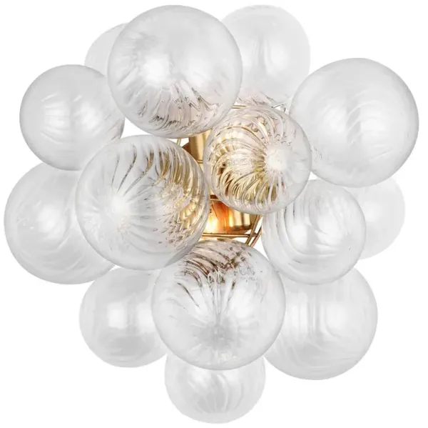 Visual Comfort Talia Modern Classic Gild Metal Swirled Glass Sconce - Medium