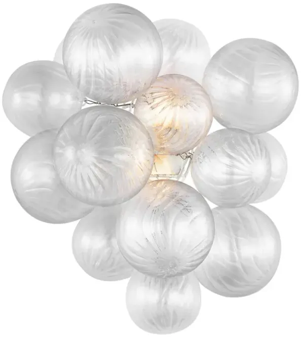 Visual Comfort Talia Modern Plaster White Metal Swirled Glass Sconce - Medium