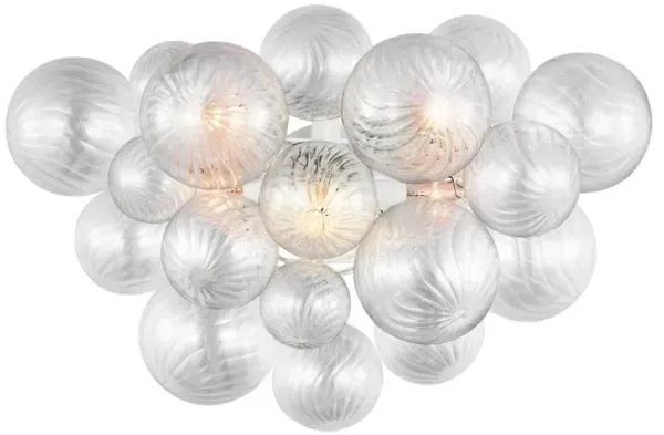 Visual Comfort Talia Modern Plaster White Metal Swirled Glass Sconce - Large