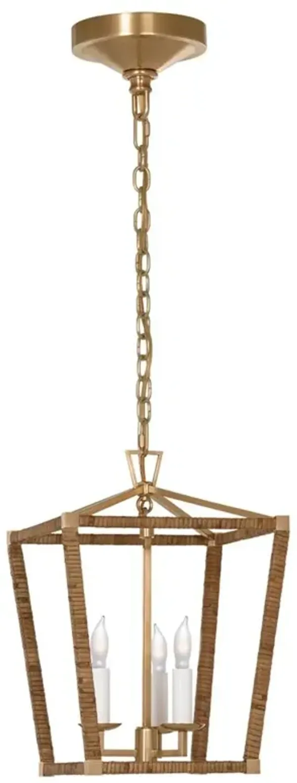 Visual Comfort Darlana Antique Burnished Brass Wrapped Lantern Pendant - Mini