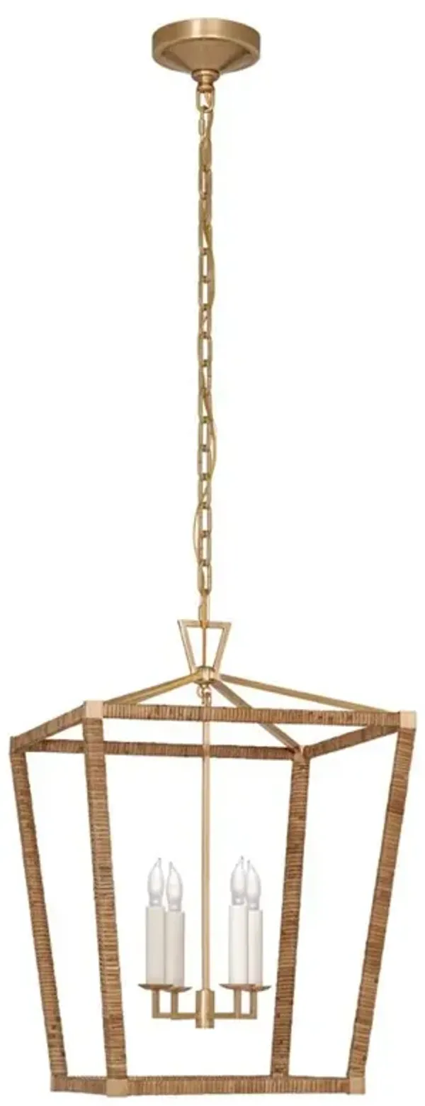 Visual Comfort Darlana Antique Burnished Brass Wrapped Lantern Pendant - Medium