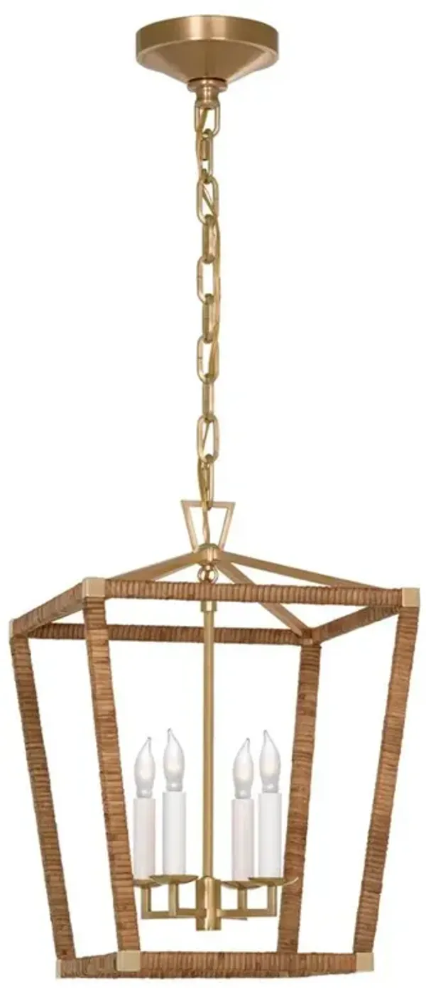 Visual Comfort Darlana Antique Burnished Brass Wrapped Lantern Pendant - Small