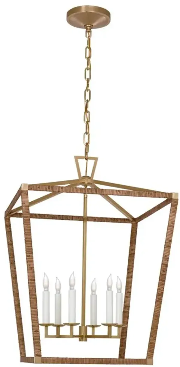 Visual Comfort Darlana Antique Burnished Brass Wrapped Lantern Pendant - Large