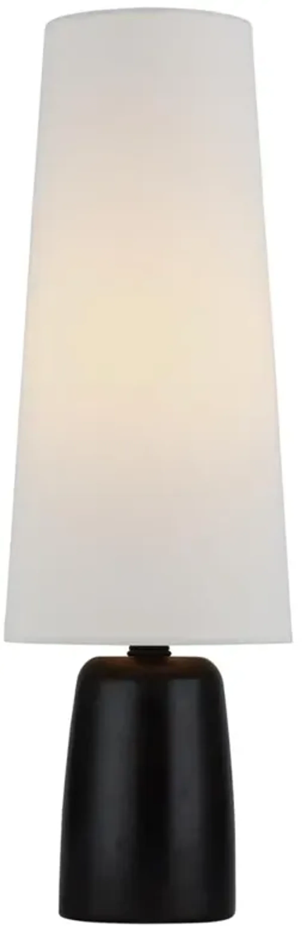 Visual Comfort Jinny Mid Century Aged Iron Linen Shade Table Lamp - Medium