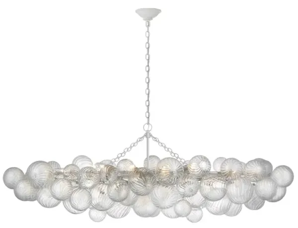 Visual Comfort Talia Plaster White Metal Swirled Glass Linear Chandelier -Large