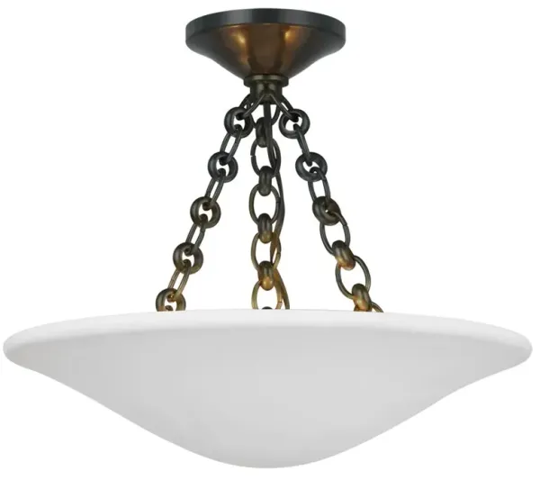 Visual Comfort Mollino Mid Century Bronze Plaster White Semi Flush Mount