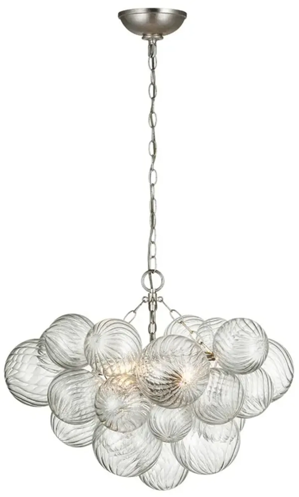 Visual Comfort Talia Modern Burnished Silver Metal Glass Chandelier - Small