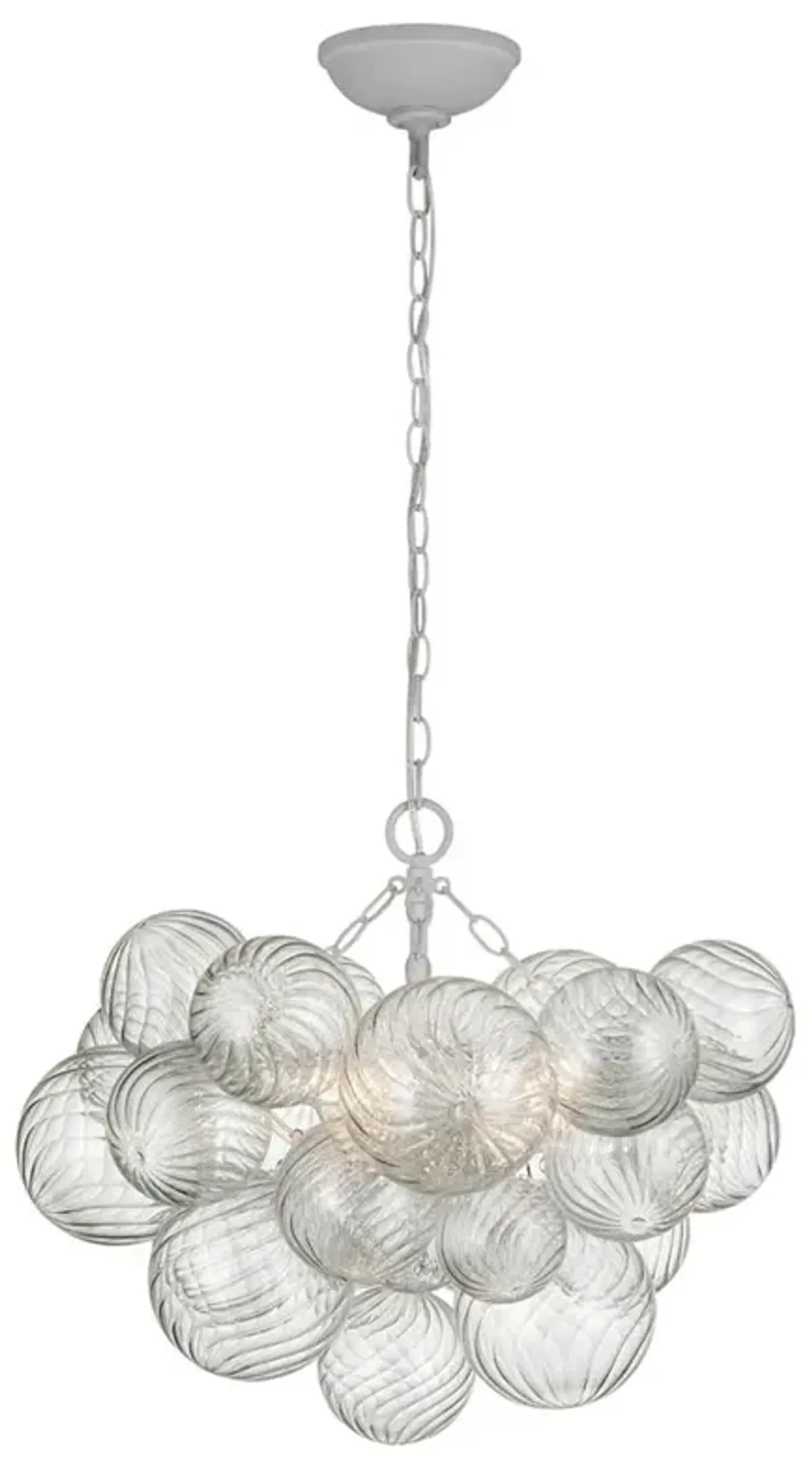 Visual Comfort Talia Modern Plaster White Metal Swirled Glass Chandelier - Small
