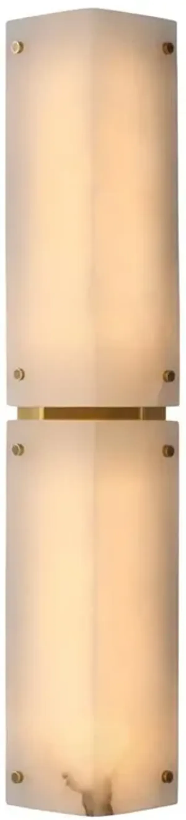 Visual Comfort Clayton Modern Natural Alabaster Antique Brass Sconce - Large