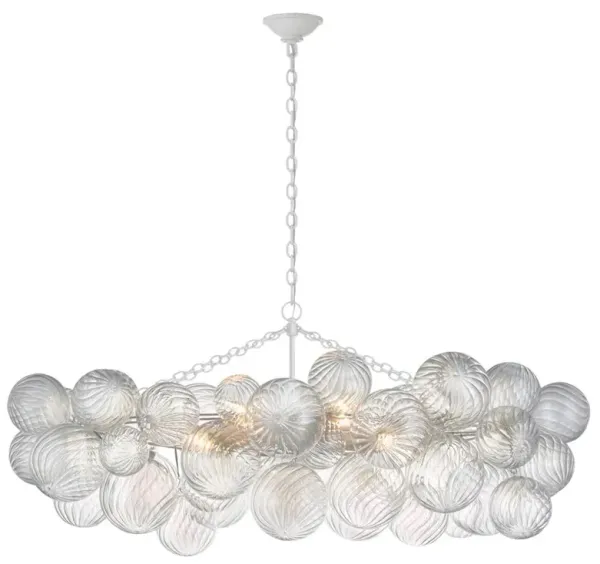 Visual Comfort Talia Plaster White Metal Glass Linear Chandelier - Medium