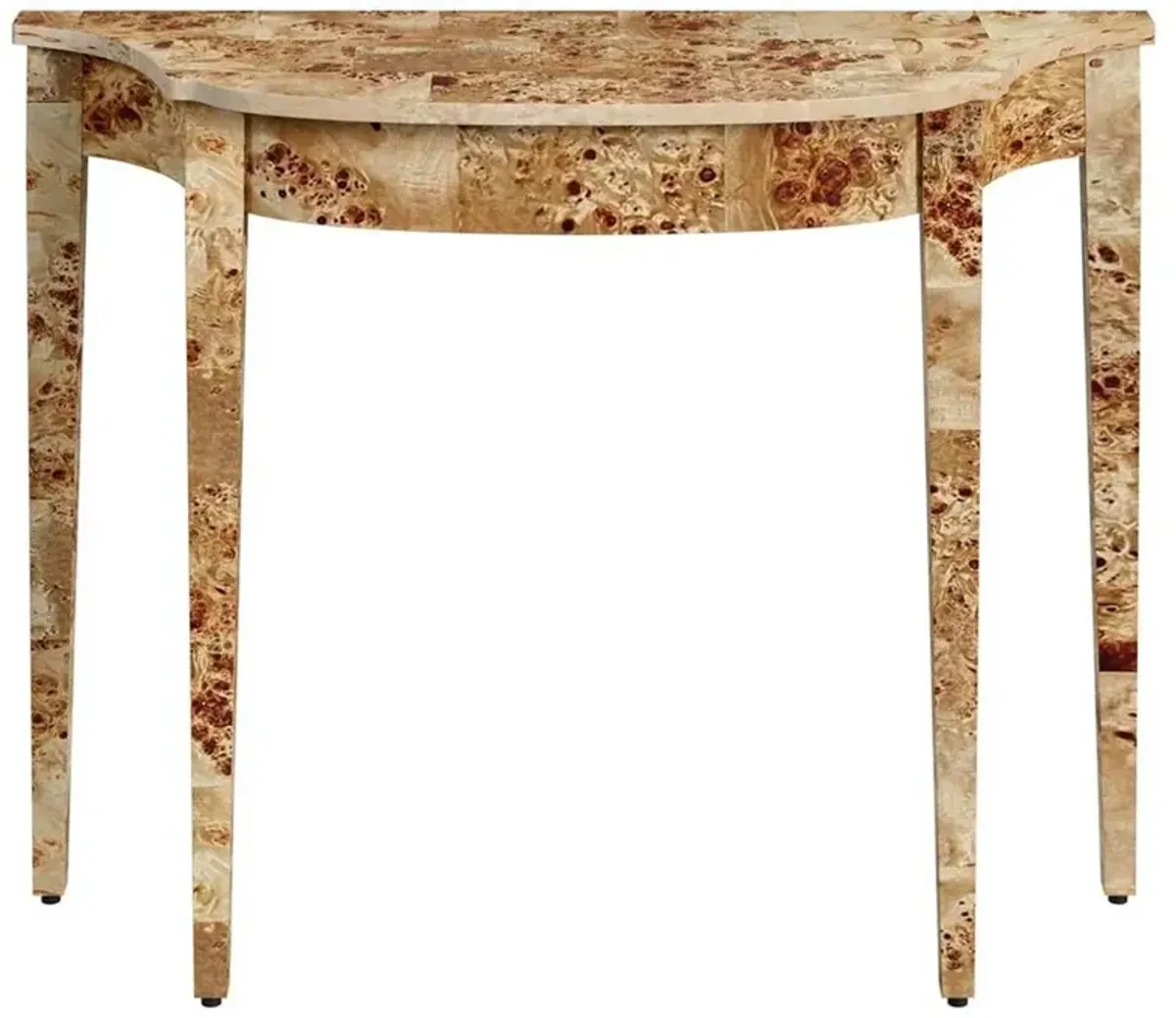 Calag French Country Light Brown Burl Wood Console Table
