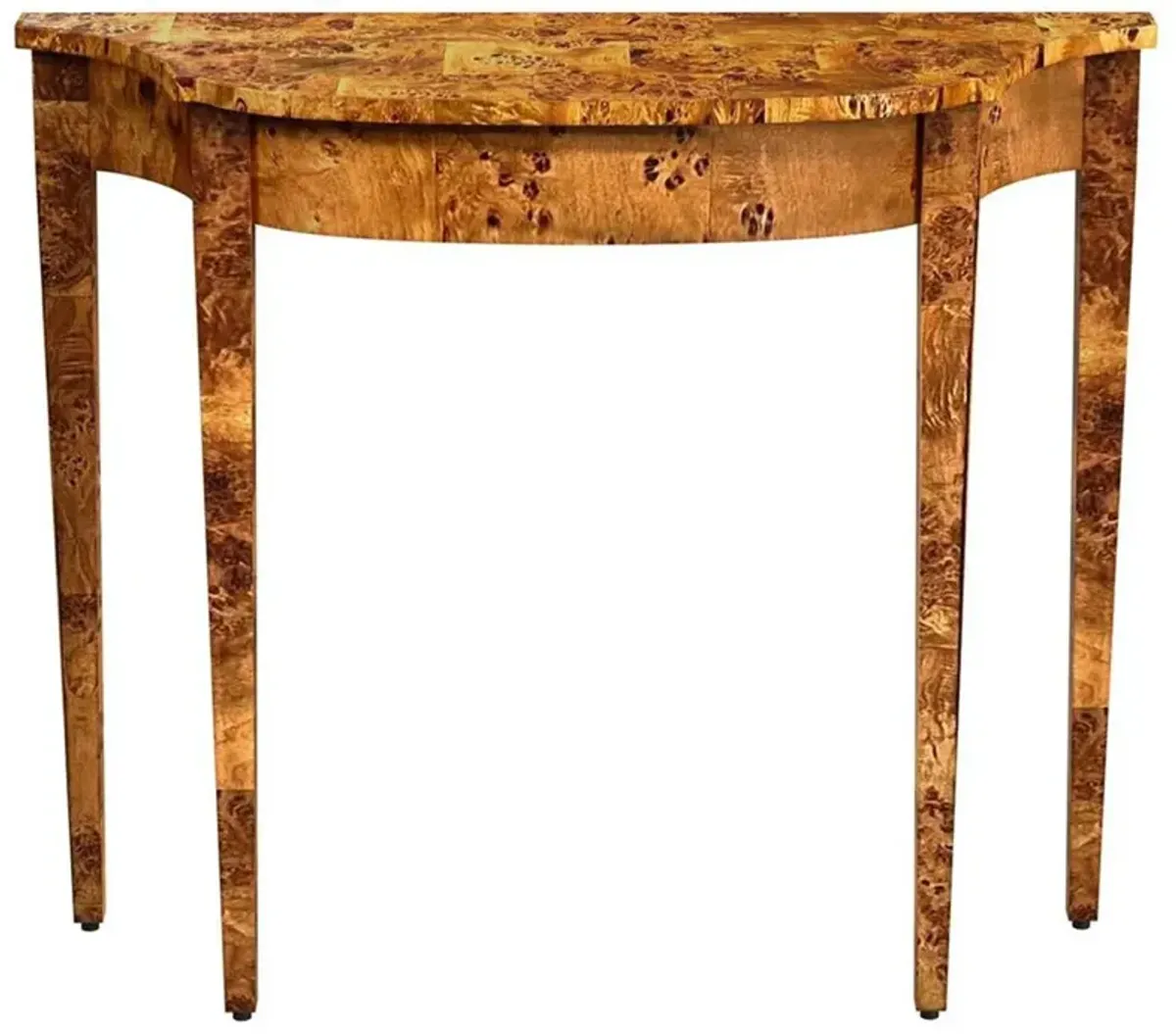 Calag French Country Brown Burl Wood Console Table