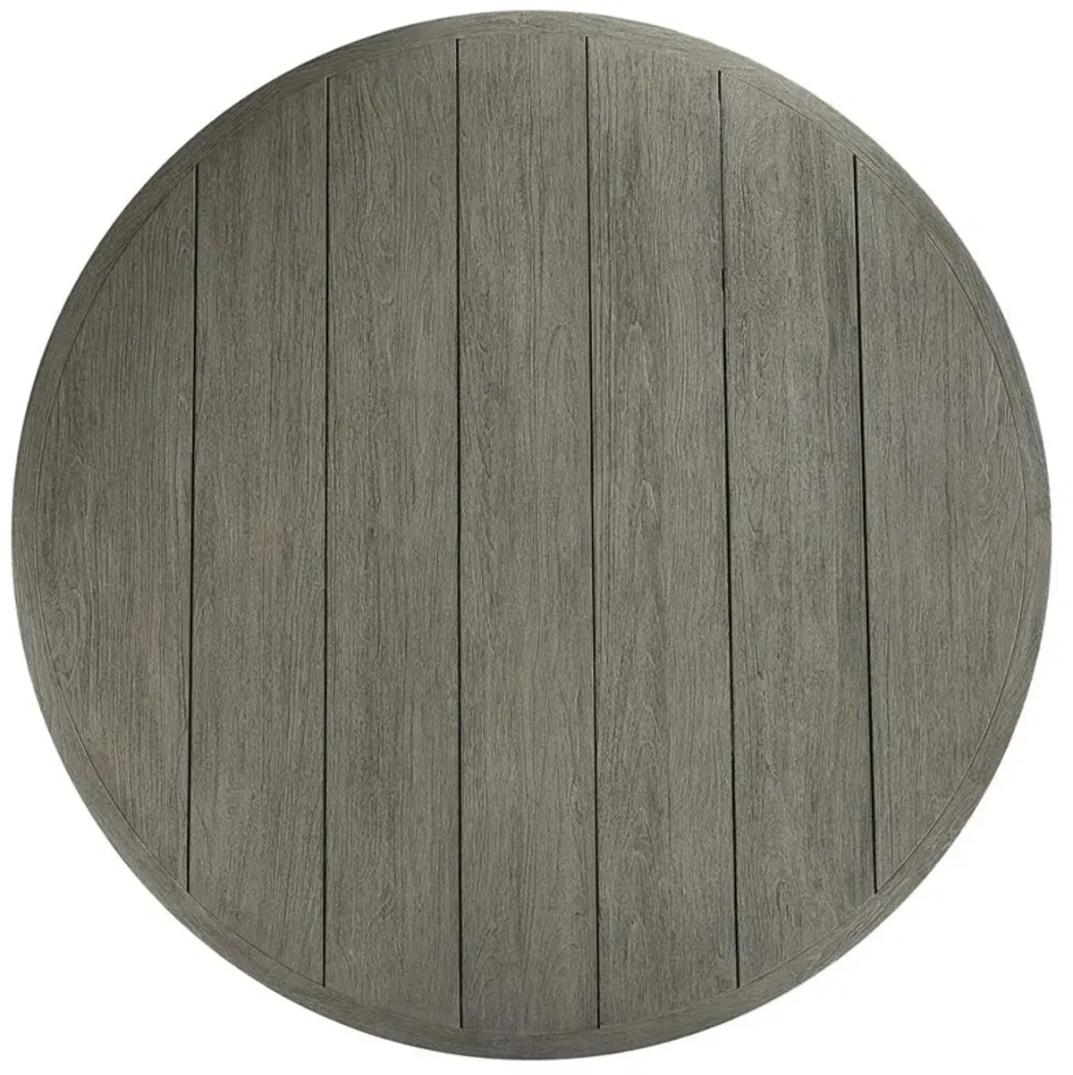 Sier Coastal Grey Teak White Concrete Round Pedestal Outdoor Dining Table - 60"W