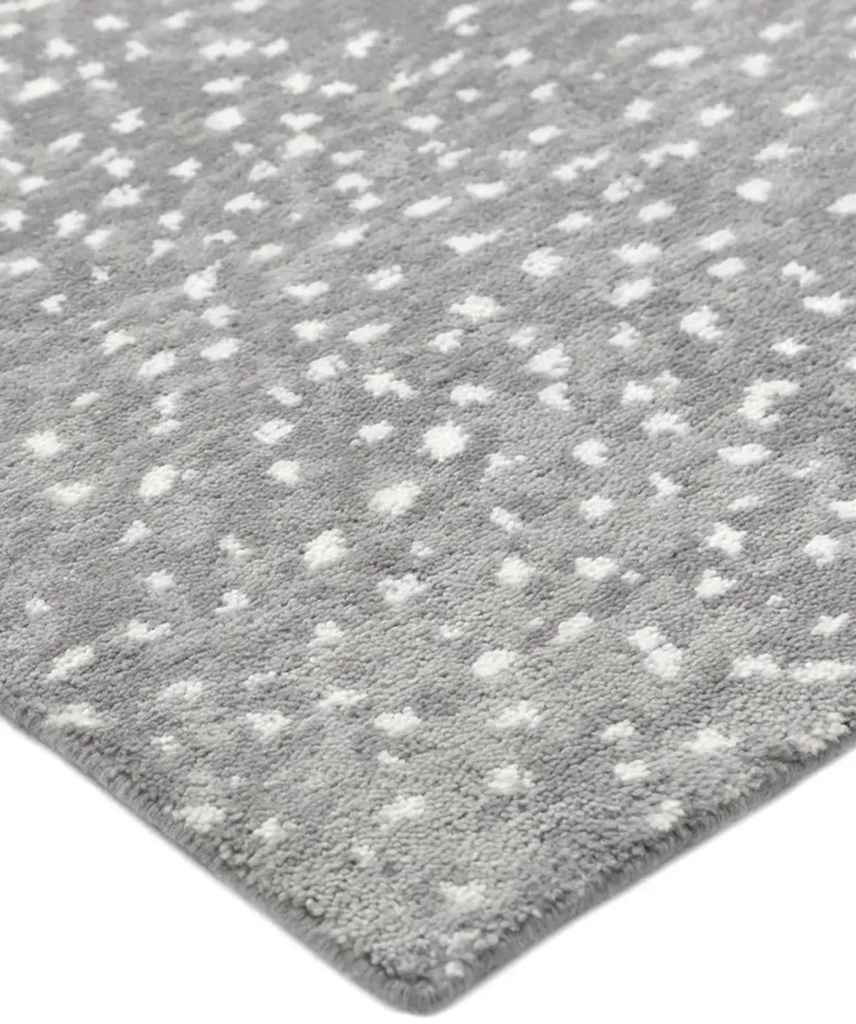 Arvin Modern Classic Grey Wool Dot Patterned Hand Knotted Rug - 9'x12'