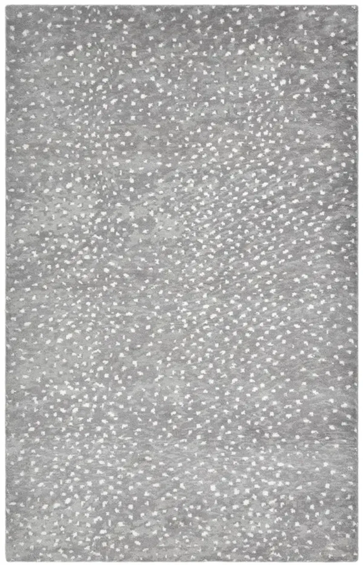 Arvin Modern Classic Grey Wool Dot Patterned Hand Knotted Rug - 9'x12'