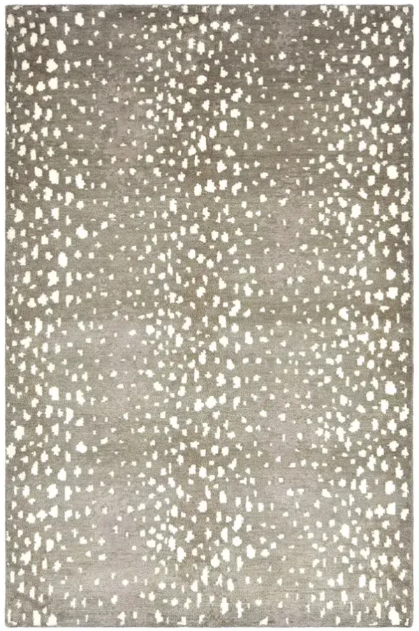 Lewis Modern Sand Wool Animal Patterned Hand Knotted Rug - 5'x8'