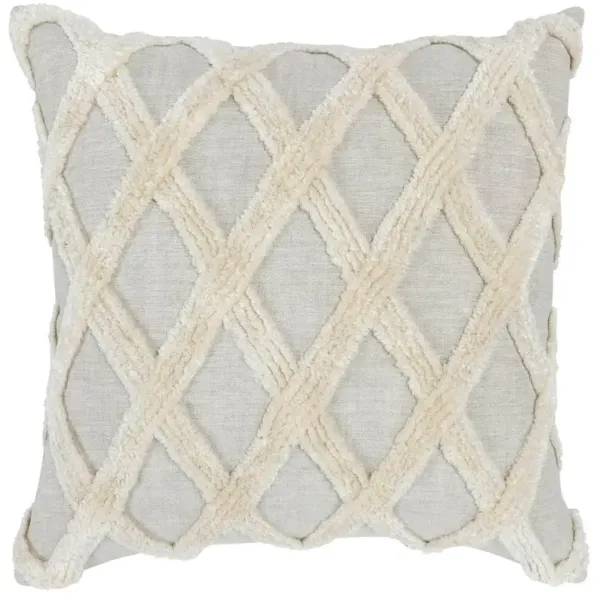 Marcie Modern Natural Linen Geometric Pattern Decorative Throw Pillow- 22x22