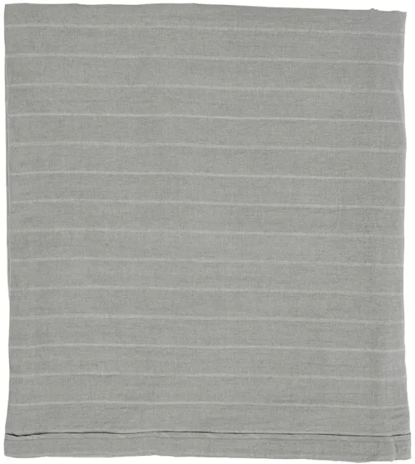 Mavis Modern Classic Sage Striped Linen Duvet - King