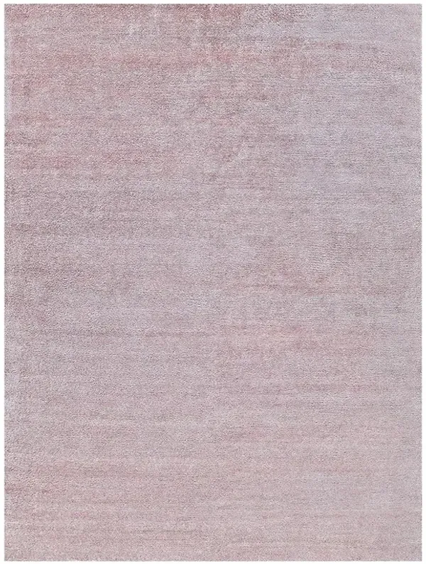 Celeste Modern Classic Pink Bamboo Silk Solid Hand Knotted Rug - 10'x14'