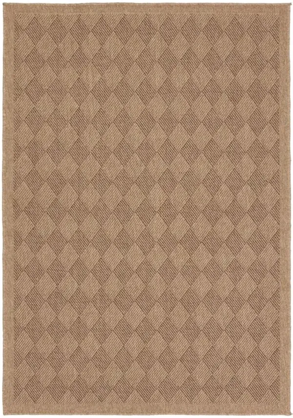 Ammar Regency Brown Diamond Patterned Indoor Outdoor Rug - 9'x12'