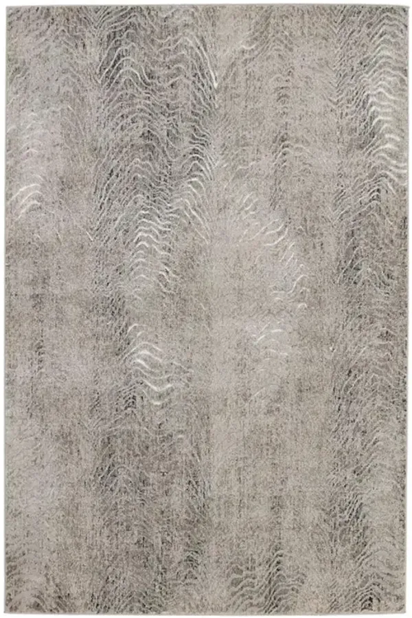 May Modern Classic Grey Animal Patterned Runner Rug - 3'3"x12'