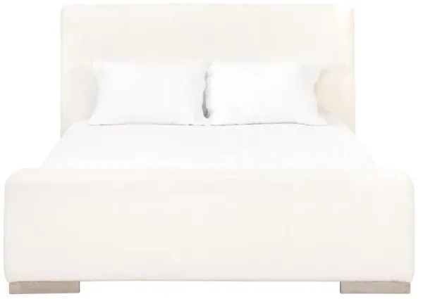 Evren Modern Classic White Boucle Performance Upholstered Bed - Cal King