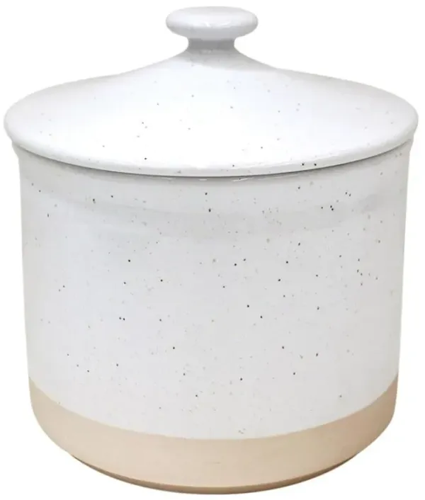 Fattoria French Country White Stoneware Canister - 8.25''