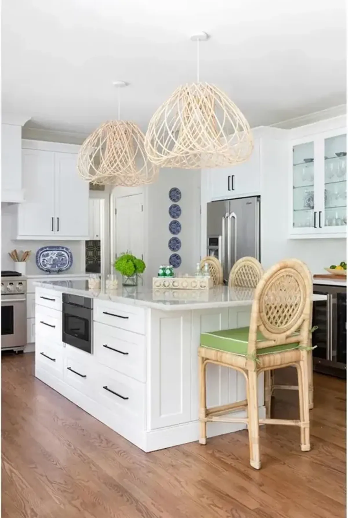 Louise Coastal Beach Natural Handwoven Rattan Counter Stool