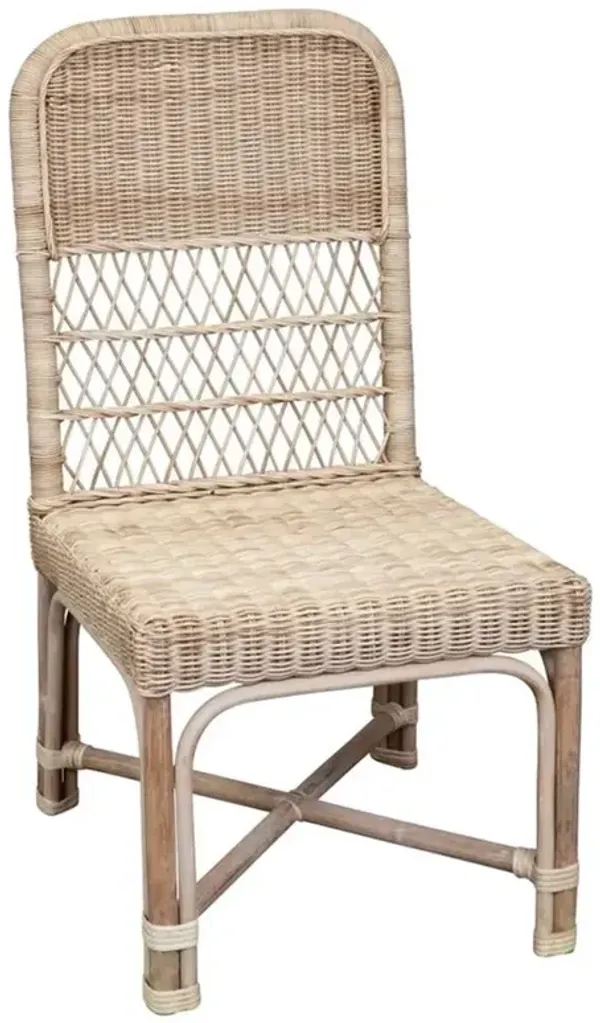 Ashley Coastal Beach Natural Woven Rattan Dining Side Chair