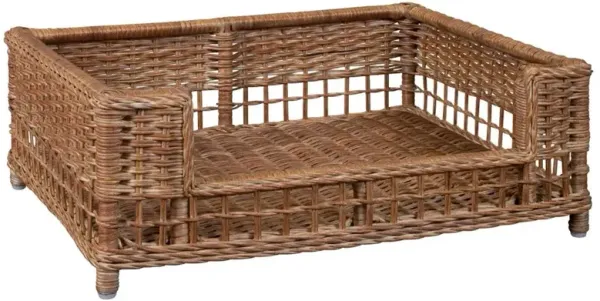 Veronica Coastal Beach Chestnut Handwoven Rattan Dog Bed