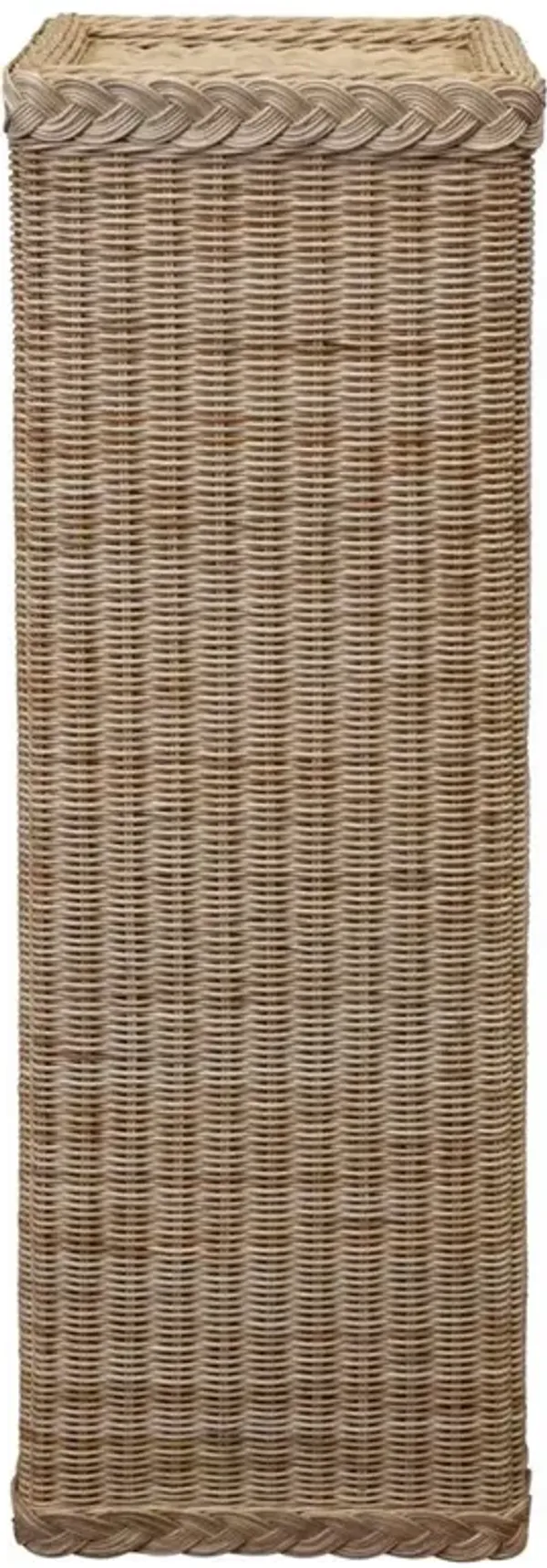 Riona Coastal Beach Natural Handwoven Rattan Square Plinth Pedestal- 43"