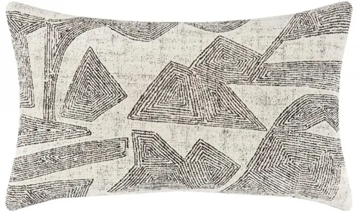 Influence Global Bazaar Ebony Indoor Outdoor Lumbar Pillow - 12x20