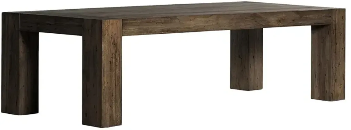 Oliver Rustic Lodge Dark Brown Oak Wood Rectangular Dining Table - Large - 108"W