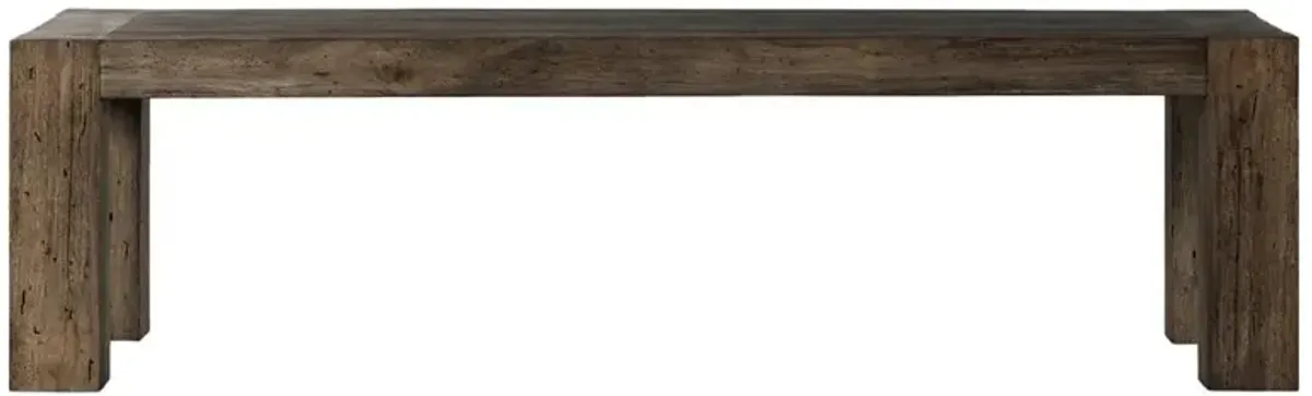 Oliver Rustic Lodge Dark Brown Oak Wood Rectangular Dining Table - Large - 108"W