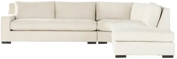 Adley Modern Classic Beige Performance 3 Piece Sectional - RAF - 149"Wx141.5"D