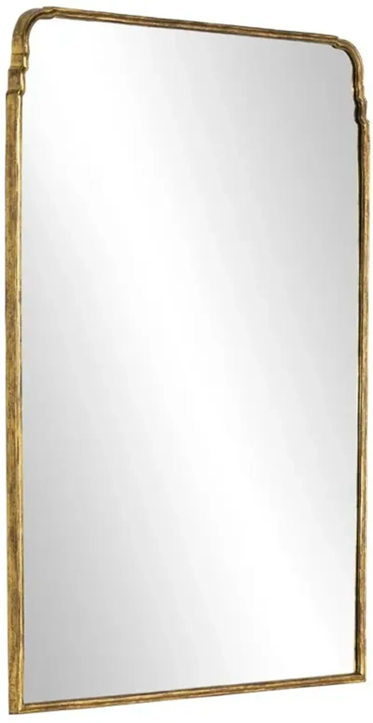 Loren French Country Antique Gold Metal Arched Floor Mirror - 72"