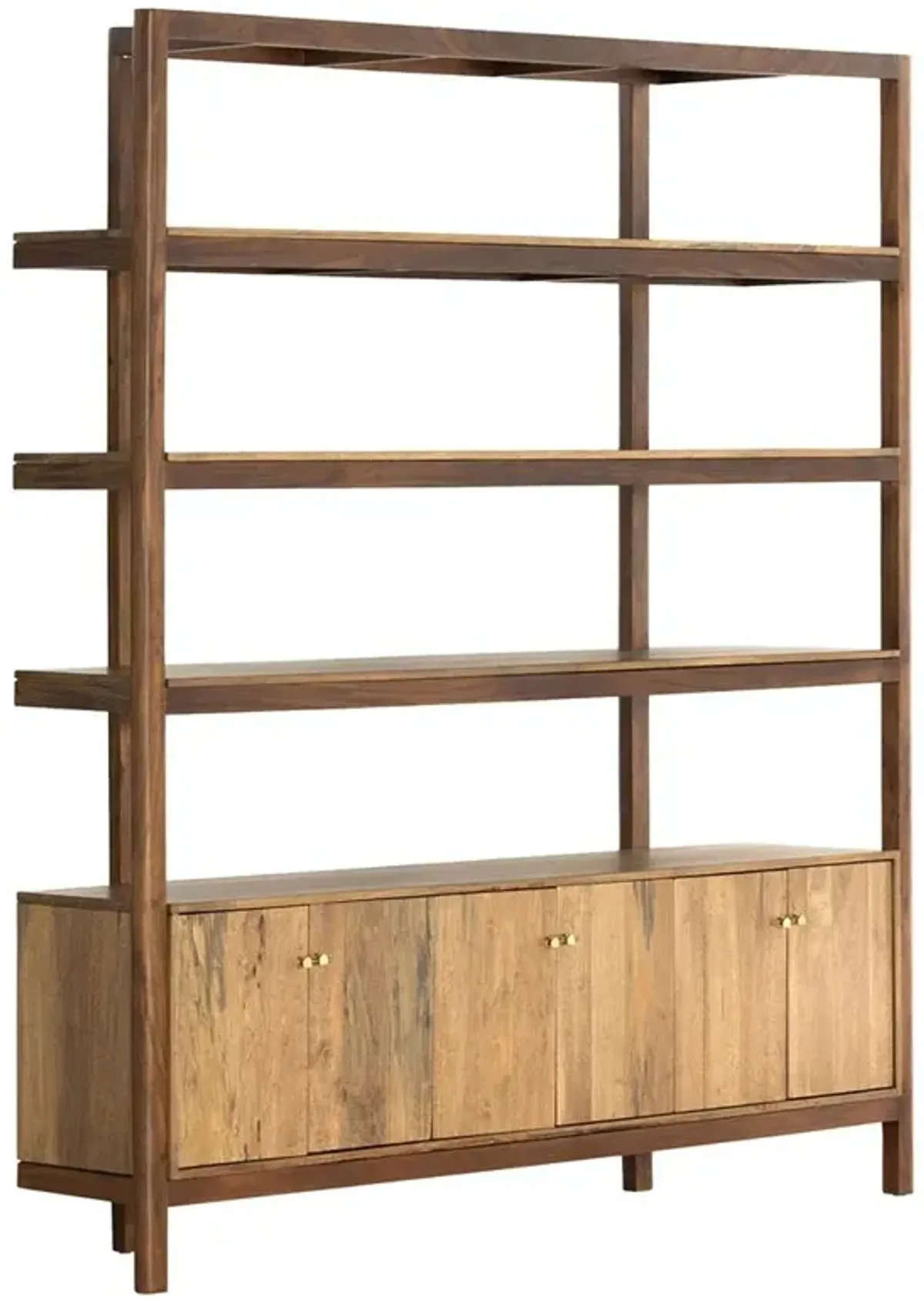 Rissa Modern Classic Dark Brown Acacia Wood Wide Bookcase