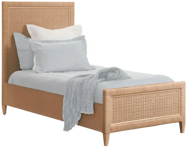Kalea Coastal Beach Honey Brown Woven Rattan Frame Classic Bed - Twin