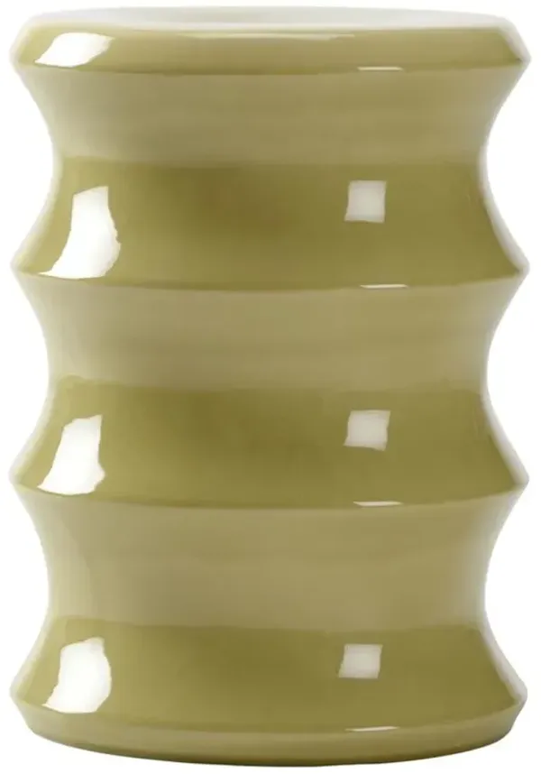 Seth Modern Green Glazed Ceramic Round Garden Stool