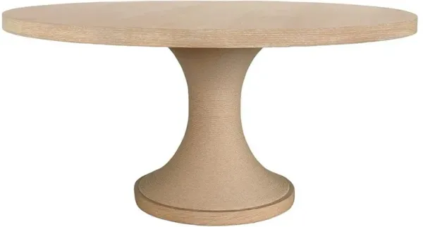 Worlds Away Malibu Brown Oak Rope Wrapped Round Pedestal Dining Table - 60"W