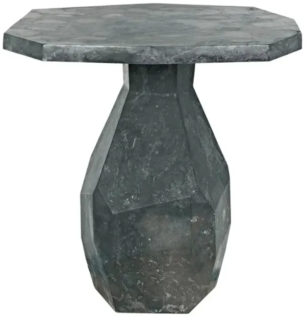 Paula Industrial Loft Black Marble Side Table