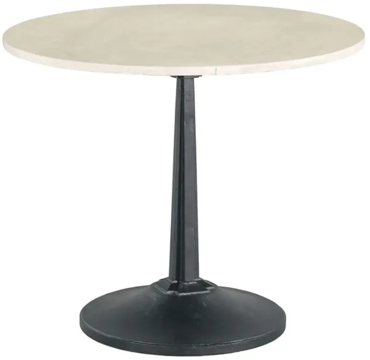 Winston French Off White Marble Black Metal Round Bistro Table - 36"W