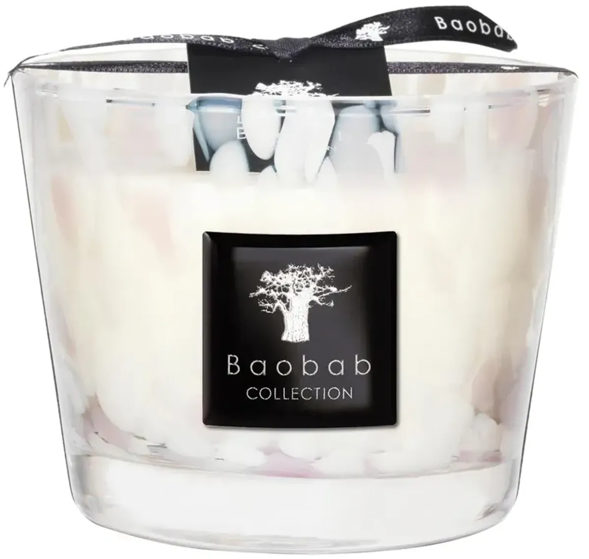 Baobab Collection White Pearls Modern Classic Glass Scented Candle - Small